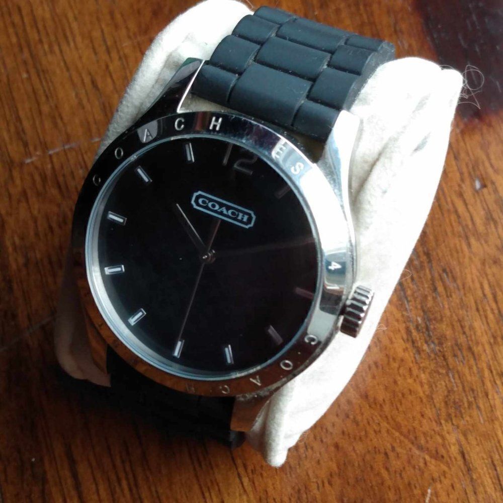Mens Black Coach Watch Running - Picture 9 of 9